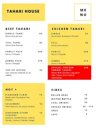 Tahari House menu 1