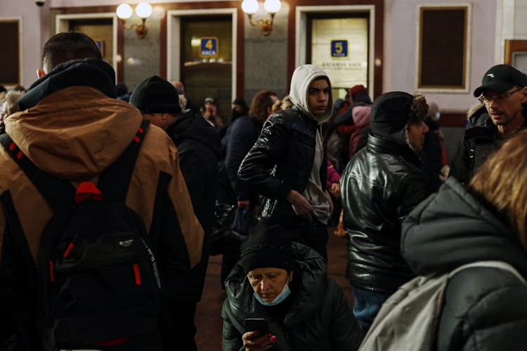 Displaced Ukrainians are shown at the Lviv-Holovnyi railway station in Lviv, Ukraine. File phtoto: BLOOMBERG