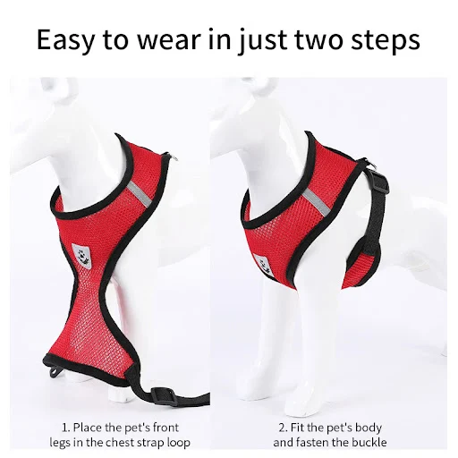 Cat Dog Harness with Lead Leash Adjustable Vest Polyester Mesh Breathable Harnesses Reflective sti for Small Dog Cat acc