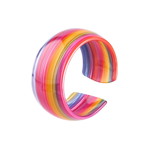 Title 3, Fashionable C-Shaped Simple Resin Bracelet. A l...