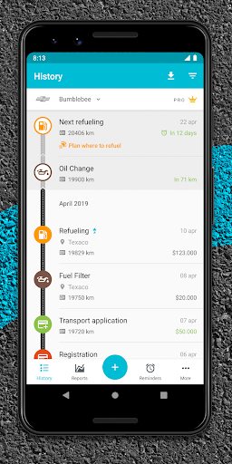 Screenshot Drivvo - car management