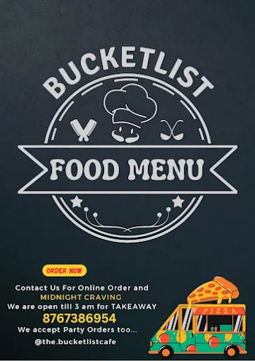 The Bucketlist Cafe menu 