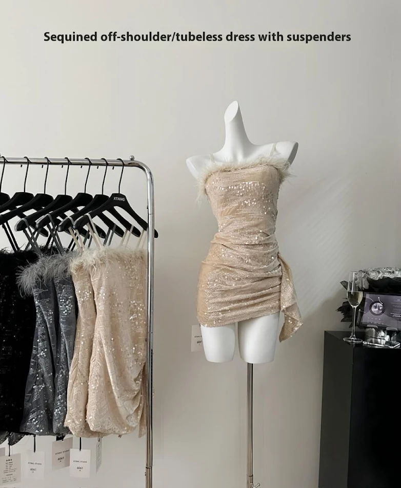 Zartes Geburtstags-Tube-Top-Kleid, süß & spicy, Fishtail-Design. Feiern Sie stilvoll mit diesem eleganten Kleid.