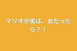 マリオが実は、女だったら？！