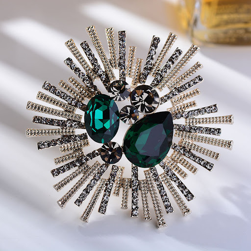 Title 5, Womens Fashionable Airy Faux Gemstone Brooch. ...
