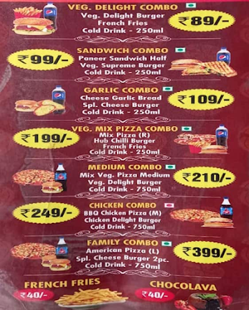 PizzArea menu 