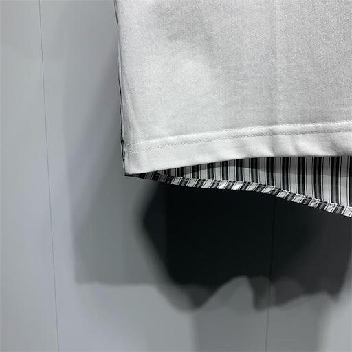 Title 6, Mens Striped Stitching Short Sleeve T-shirt. C...