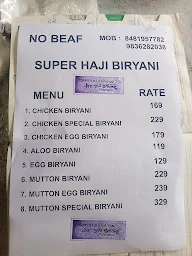 Super Haji Biryani menu 1