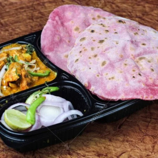 Chicken Tikka Masala With Beetroot Roti (4 Qty.) And Salad Thali