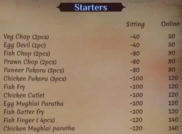 Hiyar Majhe Kolkata menu 