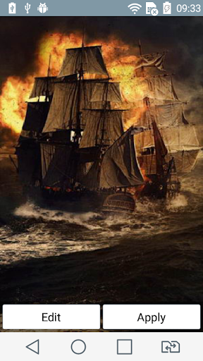 Fiery ship live wallpaper