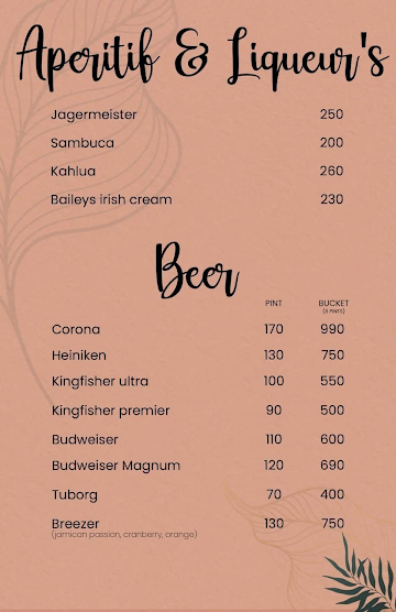 Aabu's Bar & Cafe menu 