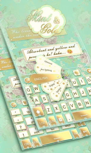 Mint Gold GO Keyboard theme