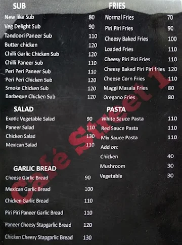 Cafe Street 1 menu 