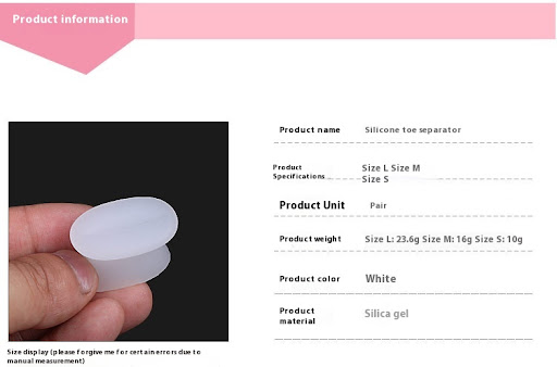 Title 1, Silica gel toe separator for women, a comfortab...