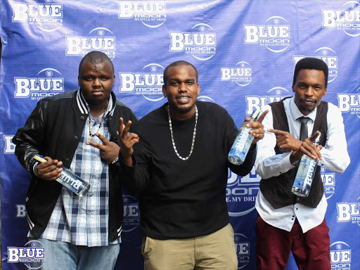 The Kansoul team, Mejja, Madtraxx and Kid Kora after signing a one year deal as the official Bluemoon brand ambassadors