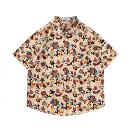 Title 7, Camisa de manga curta estampada criativa retrô ...