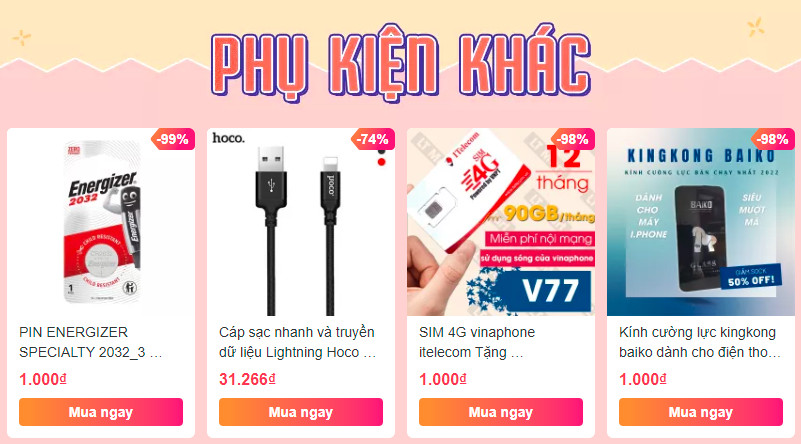 Flash Sale phụ kiện điện thoại 1K lazada mỗi thứ 3 hàng tuần - 2