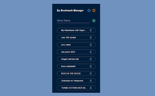 Episode Bookmark Manager