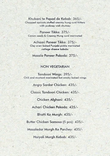 Angry Sardar Courtyard menu 