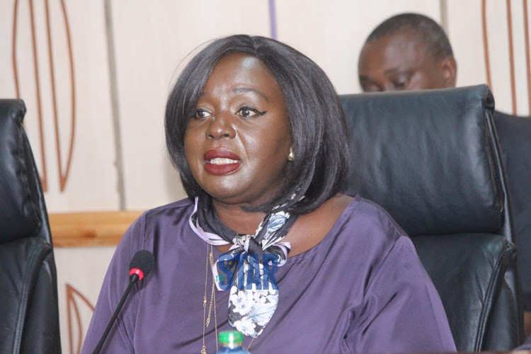 Foreign Affairs CS Raychelle Omamo when he appeared before a parliamentary committee on Thursday, February 27, 2020.