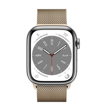 Apple Watch Series 8 GPS + Cellular, 41mm - Viền thép dây thép - Gold