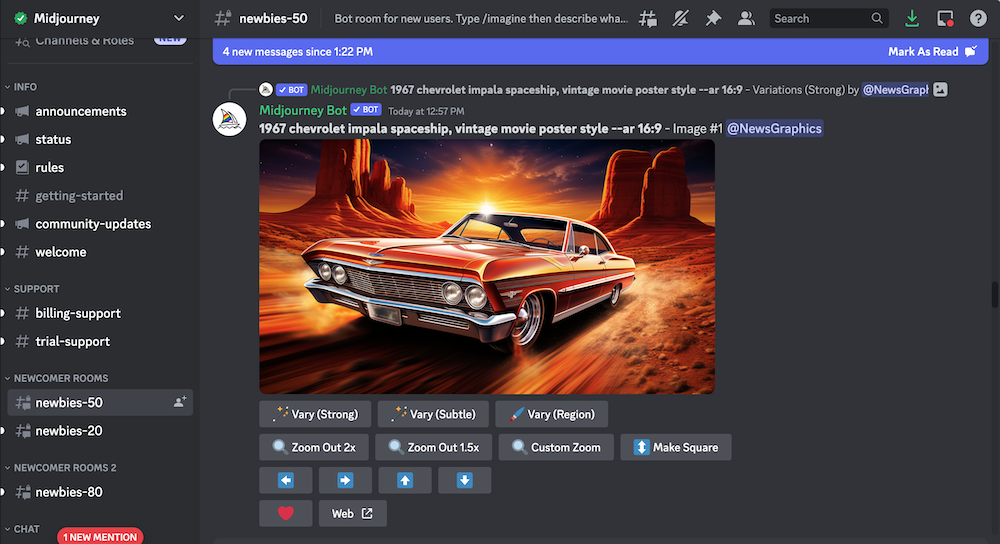 Midjourney discord Screenshot