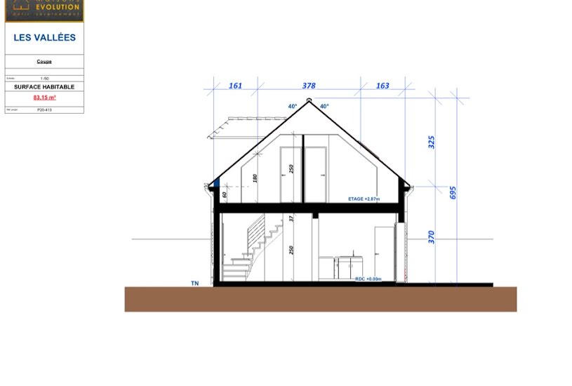  Vente Terrain + Maison - Terrain : 407m² - Maison : 83m² à Cormeilles-en-Vexin (95830) 