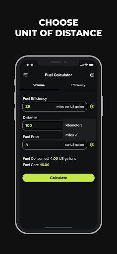 Screenshot Fuel Calculator