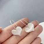 Brushed Love Heart Earrings