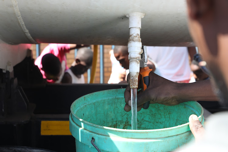 Residents of Klipfonte View are forced to get water from trucks following a shut down.