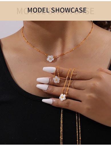 Title 4, Temperamental Cold Style Necklace with White Se...