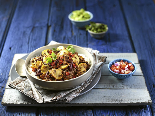 Chilli and mushroom con carne.