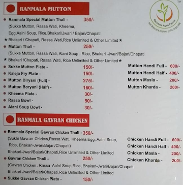 Raanmala menu 
