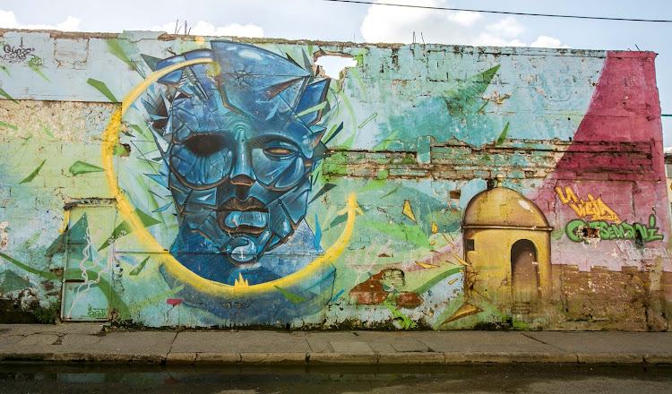 A wall mural in Old Cartagena, Colombia. 