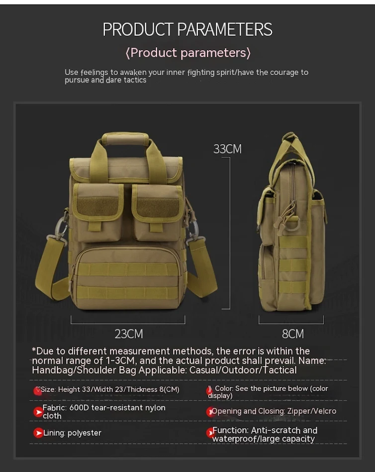 Bolsa tática masculina crossbody camuflada para atividades ao ar livre. Leve seus pertences com segurança e estilo em suas aventuras.