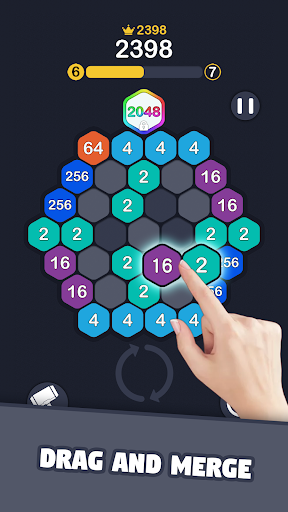 2048 Hexagon Match