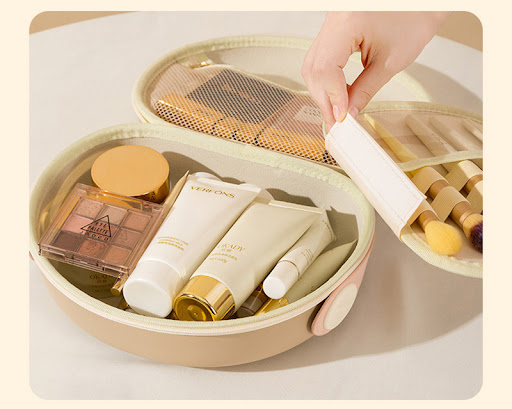 Title 4, Dopamine-color Shell-shape Cosmetic Bag for Wom...