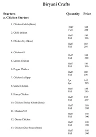 Biryani Crafts menu 1