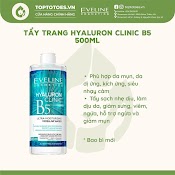 Nước Tẩy Trang Eveline Hyaluron Clinic B5 Puridetox Tẩy Sạch Nhẹ Dịu 500Ml