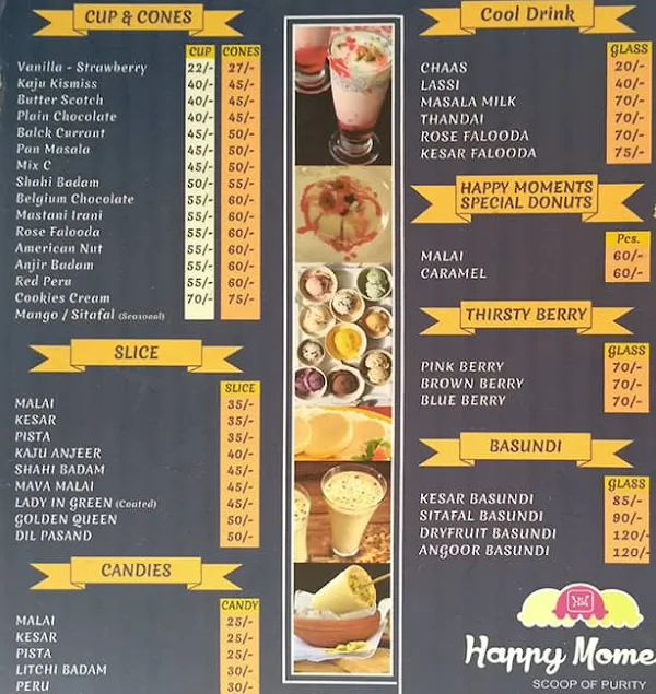 Manoj Ice Cream menu 