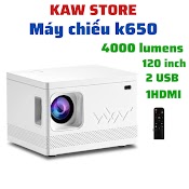 Máy Chiếu Mini Kaw - K650 Plus Full Hd Đa Chức Năng Siêu Nét - Bảo Hành Chính Hãng