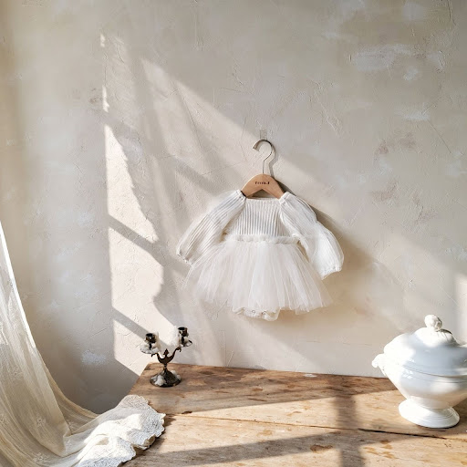 Title 1, Infant Mesh Puff Sleeve Princess Dress, a charm...