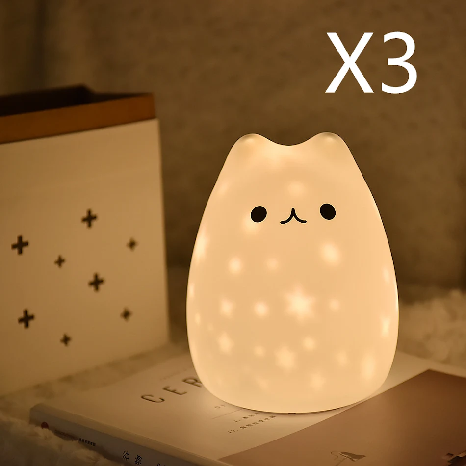 Proyector LED silicona luz nocturna para niños. Suave, relajante y con proyecciones. Perfecto para la habitación de los pequeños y un sueño tranquilo.