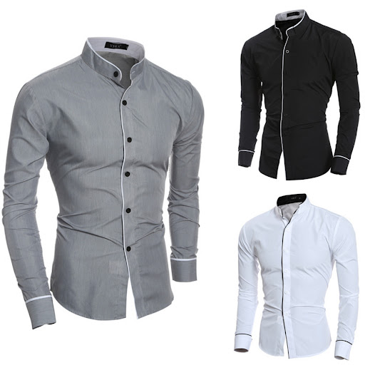 Title 3, Mens Slim Long-Sleeved Shirt With Personality ...