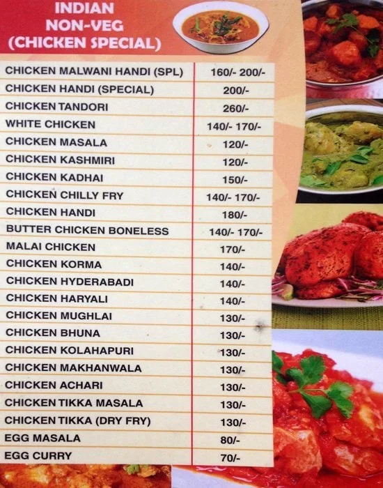 Ya Khwaja Garib Nawaz Hotel menu 