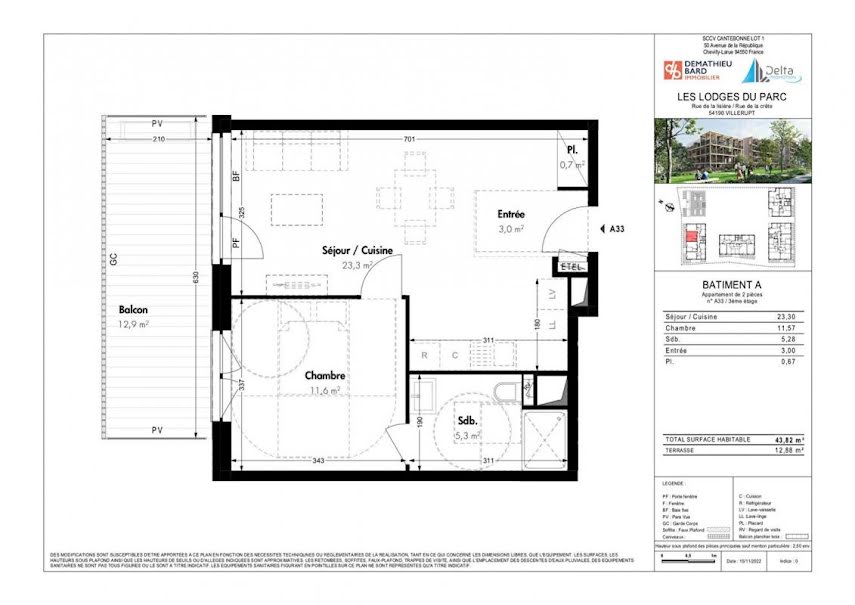 Vente appartement 2 pièces 43.82 m² à Villerupt (54190), 176 250 €