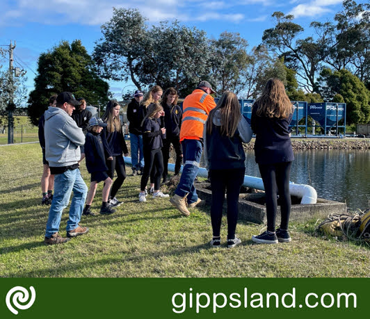 Grade 8 students from Orbost Secondary School were intrigued by water testing and sampling. Russell demonstrated the control room and remote monitoring of water treatment