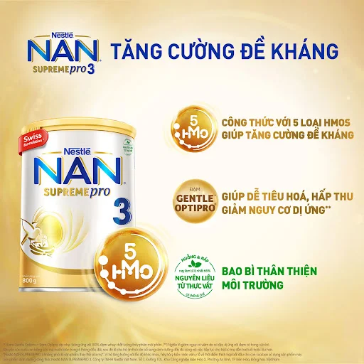 Sữa bột Nestlé NAN Supreme Pro 3 800g