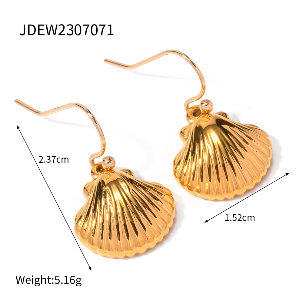 Title 3, Breeze Gold schelp oorbellen, gouden zeewind in...